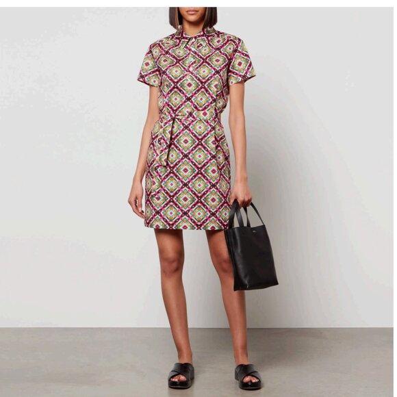 A.P.C. Geometric Cotton Prudence Shirt Mini Dress FR 36/US S - Picture 1 of 15